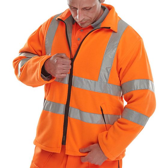 Carnoustie Fleece Jacket Class 3 High-Vis Polyester Fabric  Orange