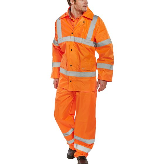 Lightweight Suit Class 3 HI-Vis EN20471 Water Resistant EN343 Orange