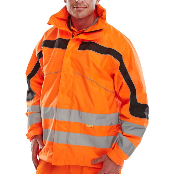 Eton Jacket Breathable PU Coated GO/RT 3279 - Railway Certified Orange