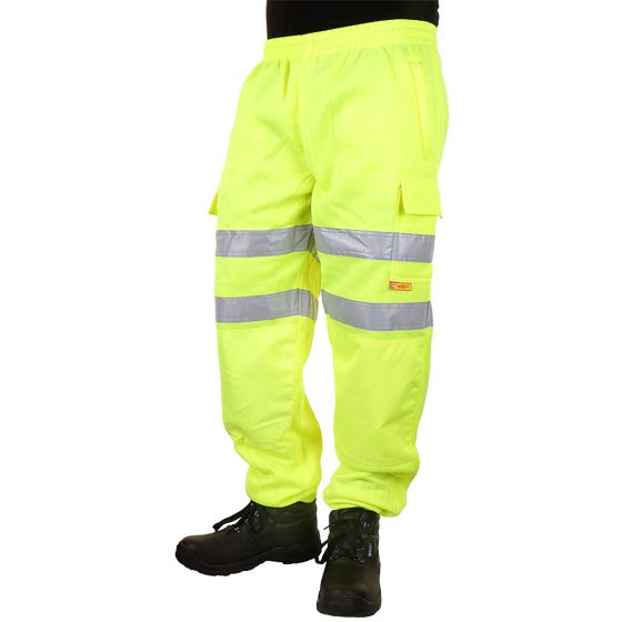 Hi Vis Jogging Bottoms EN471 Class 1 Elasticated Waist Saturn Yellow