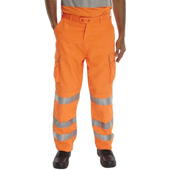 Railspec Trouser Class 2 Hi-Vis GO/RT 3279 Railway Certified Orange