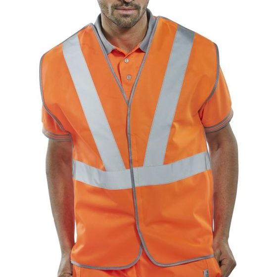 Railspec Vest Hi-Vis Polyester GO/RT 3279 - Railway Certified Orange