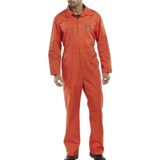 Heavy Weight Boiler-suit Concealed 2Way Zip Front Poly/Cotton Orange