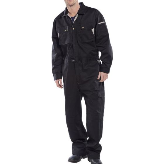 Premium Boiler-suit Stretch-plus comfort fit Poly/Cotton Fabric Black