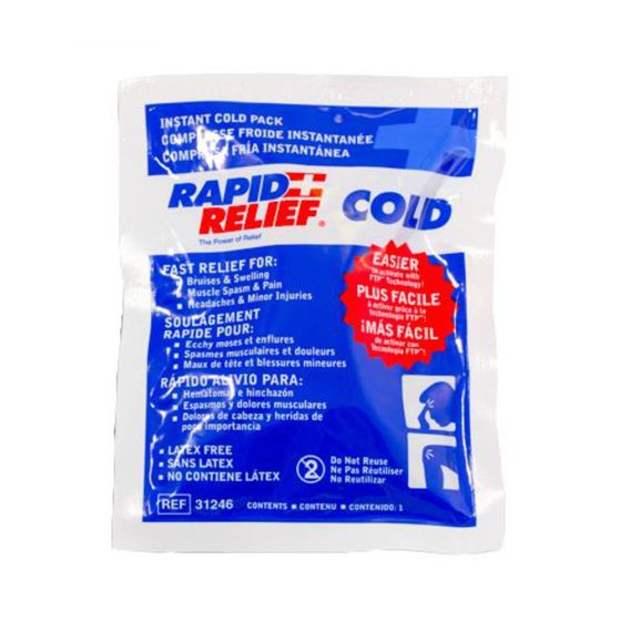 Rapid Relief Instant Cold Pack Smalll 4"x 6" White