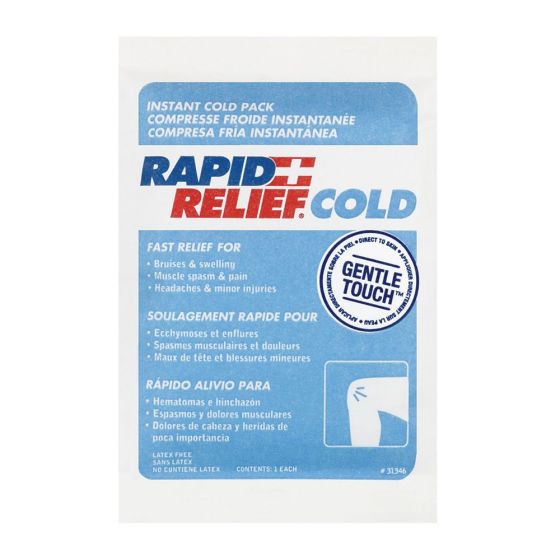 Rapid Relief Instant Cold Pack Small 4"x 6" White (Gentle Touch Technology)