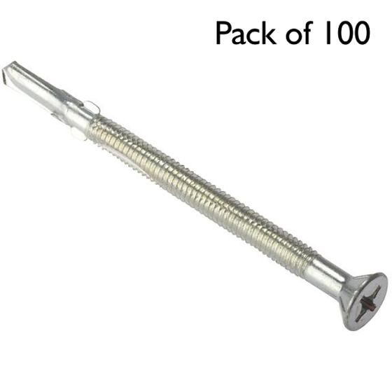 Hexagon Head Self Drilling Screws - Size: 5.5x100 (12mm Thick) - Pack of 100