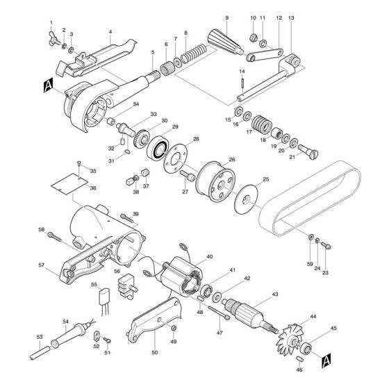 Complete Assembly for Makita 9030 Belt Sander