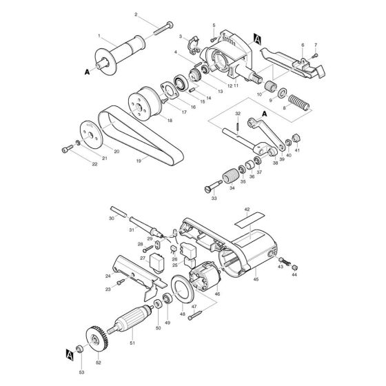 Complete Assembly for Makita 9031 Belt Sander