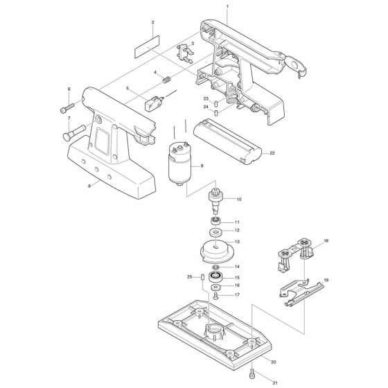 Complete Assembly for Makita 9035D Sander