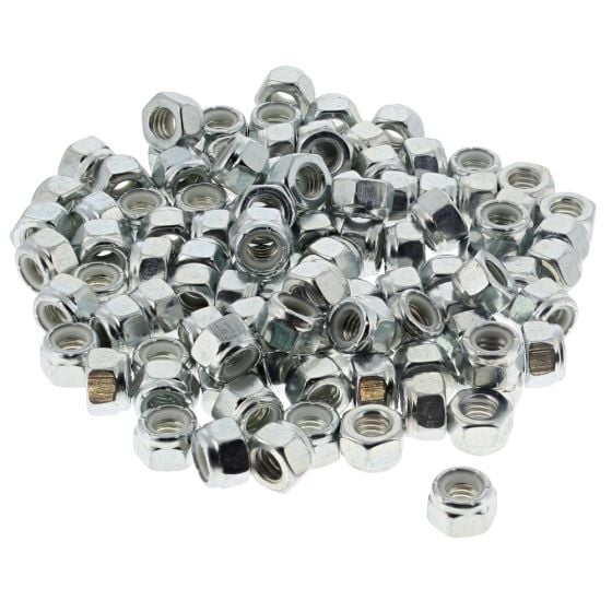 UNC Nylon Insert Locking Nuts, Zinc Plated, Size: 5/16" - Pack of 100