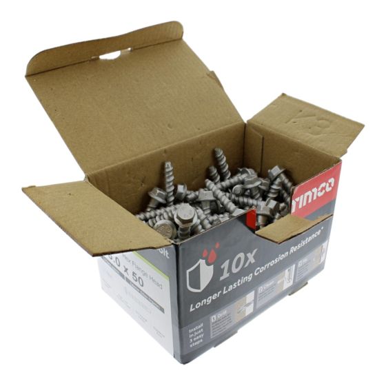 Multi-Fix Masonry Bolts - Hex Flange - Exterior - Silver (Box of 100)