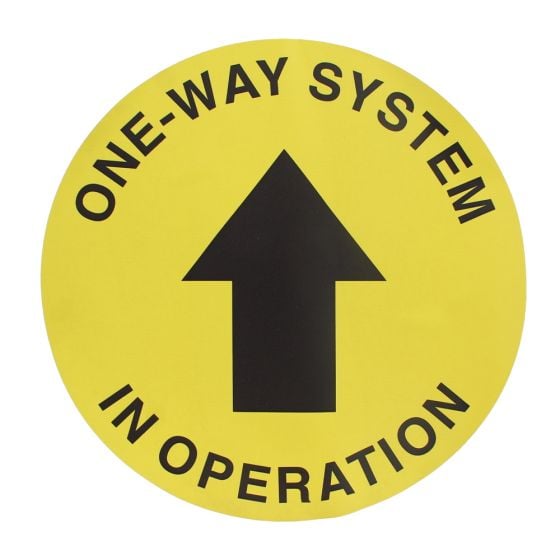 One Way System In Operation Floor Sticker - 300mm Diameter