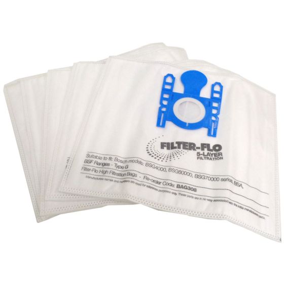 Dust Bags Type G Fits Bosch Cylinder Vacuum Cleaners (pack of 5)