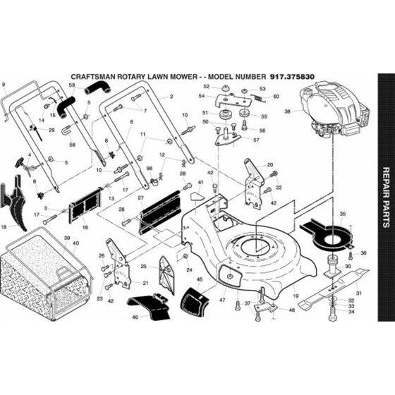 Repair Parts for Husqvarna 917.375830 Lawn Mowers