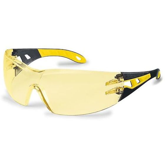 Uvex Pheos Safety Spectacles Low Profile Side Arms Soft Ends EN166 1F Yell