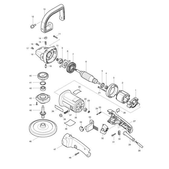 Complete Assembly for Makita 9227CB Polisher