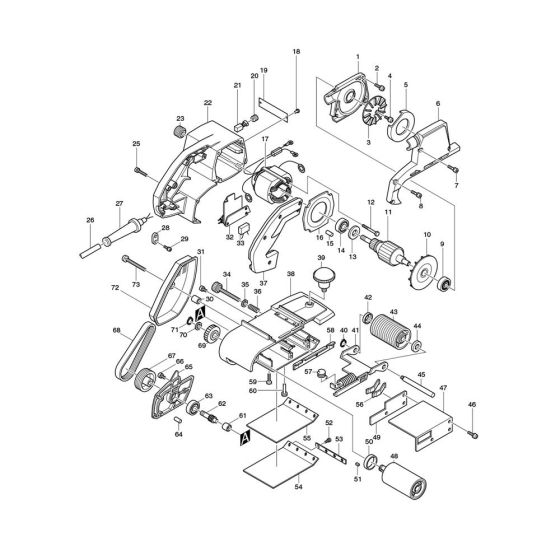 Complete Assembly for Makita 9401 Belt Sander