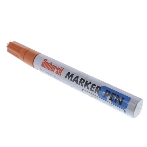 Orange Ambersil Permanent Paint Marker Pen for Metal, Glass, Plastic (Each)