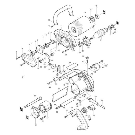 Complete Assembly for Makita 9741 Sander