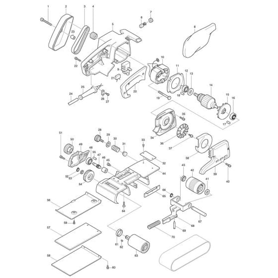 Complete Assembly for Makita 9924DB Belt Sander