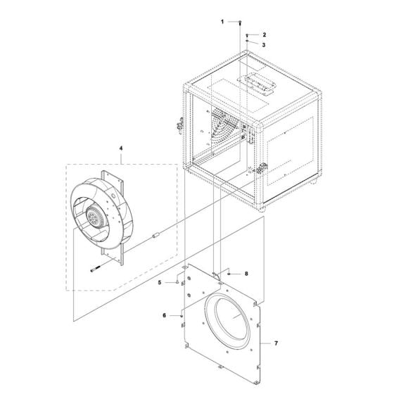 Fan Assembly for Husqvarna A 1000 Air Cleaner