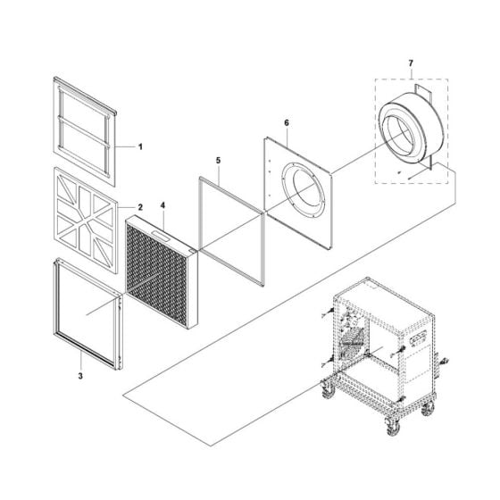 Filter Assembly for Husqvarna A 1200 Air Cleaner