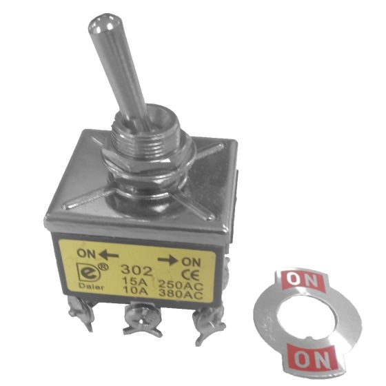 Toggle Switch 3PDT - 15A/240V - 9 Terminals - Screw