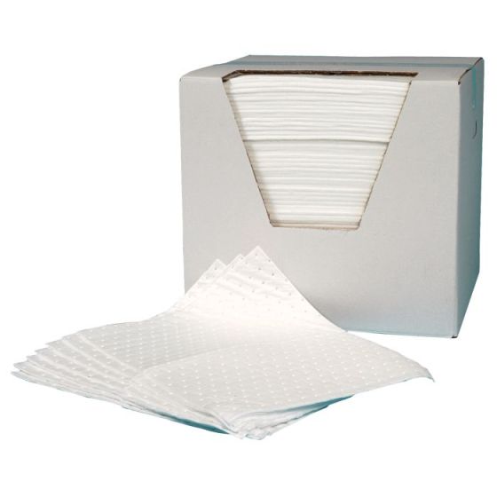 Absorbent pads - Double Weight - Absorbs Oils & Fuels While Repelling Water - Box of 200 