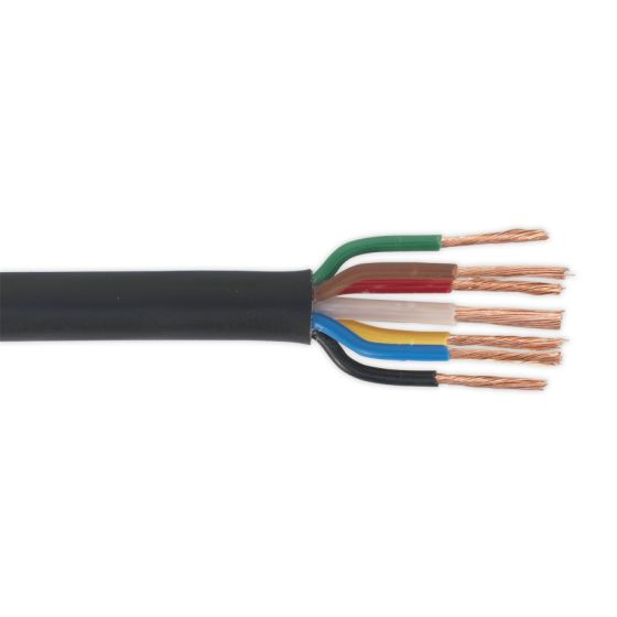 Automotive Cable Thin Wall 6 x 1mm(sq) 32/0.20mm, 1 x 2mm(sq) 28/0.30mm 30mtr Black Sealey Part No. AC28307CTH