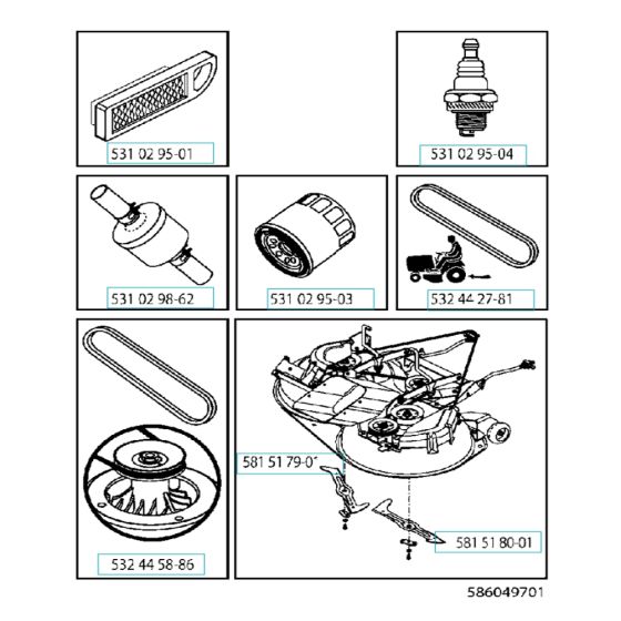 Accessories for Husqvarna CTH 194 Ride-On Mowers