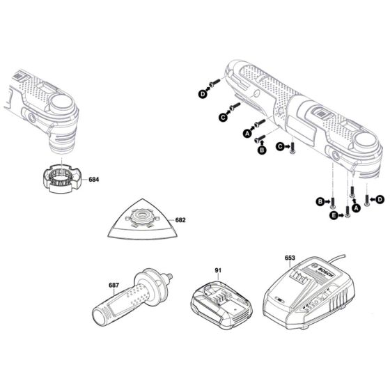 Multipurpose tool Assembly for Bosch AdvancedMulti 18