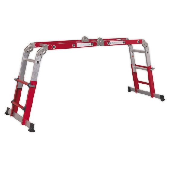 Aluminium Multipurpose Ladder EN 131 Adjustable Height Sealey Part No. AFPL2