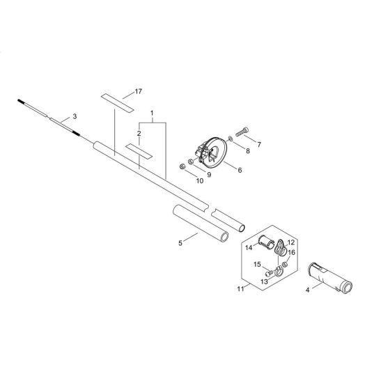 Main Pipe for Shindaiwa AH243S-LW Extended Reach Hedgetrimmer