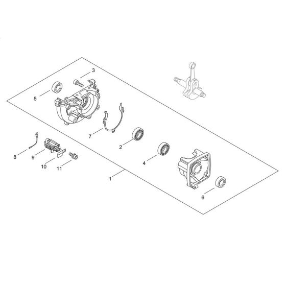 Crankcase for Shindaiwa AH265S-HD Extended Reach Hedgetrimmer