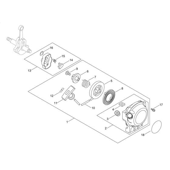 Recoil Starter, Pulley for Shindaiwa AH265S-HD Extended Reach Hedgetrimmer