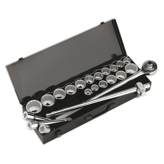 Socket Set 22pc 3/4"Sq Drive 12pt WallDrive - Metric/Imperial Sealey Part No. AK259/CRV