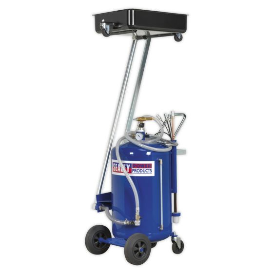 Mobile Oil Drainer with Probes 100ltr Cantilever Air Discharge Sealey Part No. AK462DX