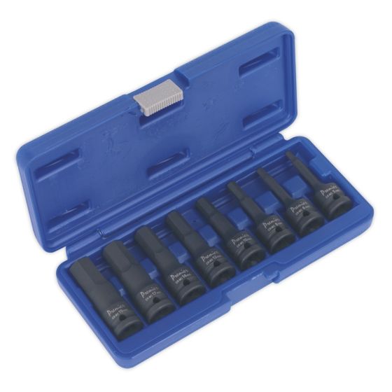 Impact Hex Socket Bit Set 8pc 1/2"Sq Drive Sealey Part No. AK5601