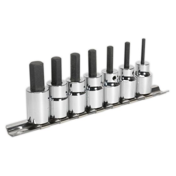 Hex Socket Bit Set 7pc 3/8"Sq Drive Metric Sealey Part No. AK62253