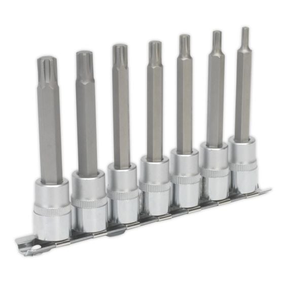 Ribe Socket Bit Set 7pc 3/8"Sq Drive 95mm Sealey Part No. AK6233