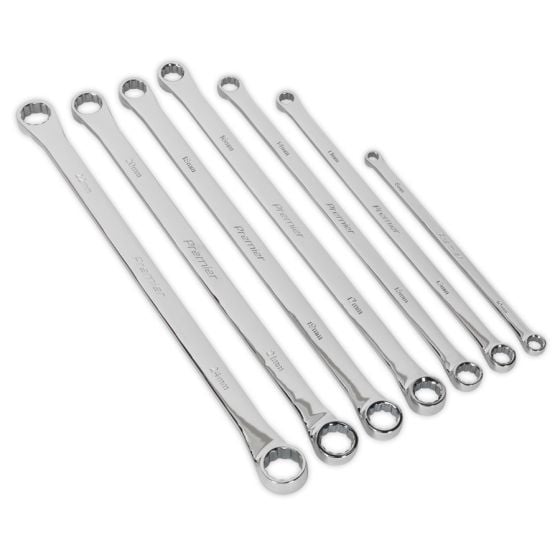 Double End Ring Spanner Set 7pc Extra-Long Metric Sealey Part No. AK6311