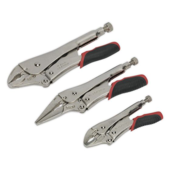 Locking Pliers Set 3pc Quick Release Sealey Part No. AK6863