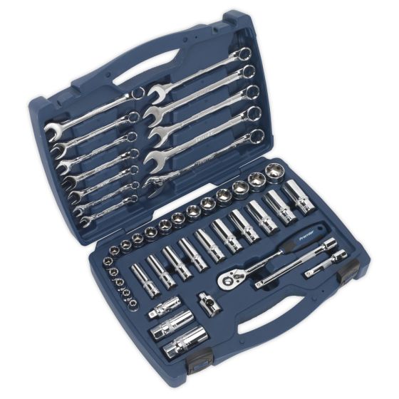 Socket & Spanner Set 46pc 3/8"Sq Drive WallDrive Metric Sealey Part No. AK8996