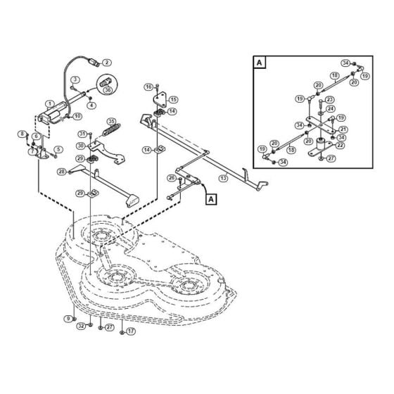 Height Adjustment (Electrical) for Stihl/ Viking AME 849 HD Ride on Mowers