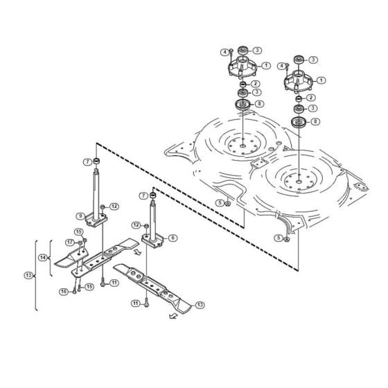 Blade System for Stihl/ Viking AMM 436 Ride on Mowers