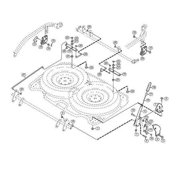 Height Adjustment (Manual)  for Stihl/ Viking AMM 842 Ride on Mowers