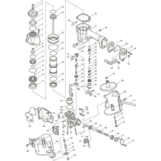 Main Assembly for Makita AN621 Pin Nail Guns
