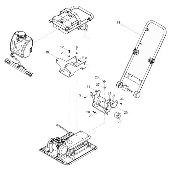 Handle Assembly for Wacker AP1840we Plate Compactor