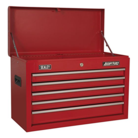 Topchest 5 Drawer with Ball Bearing Slides - Red Sealey Part No. AP225